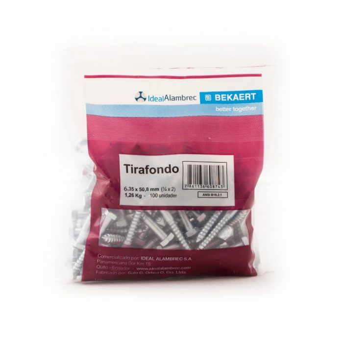 TIRAFONDO 6.35 x 50.8 mm 1/4 x 2 - Imagen 3